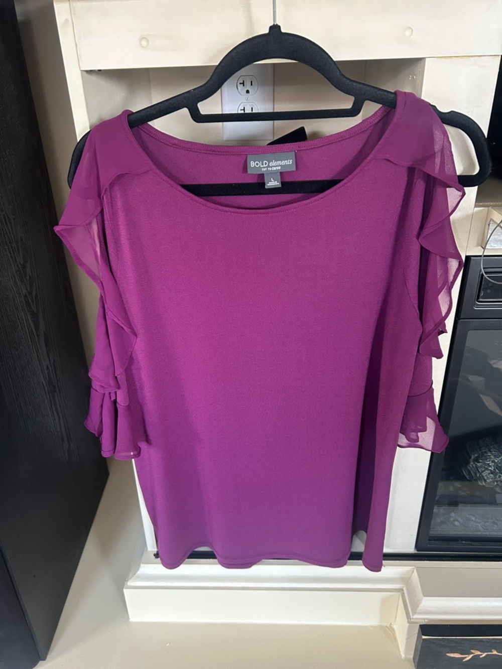 BOLD elements Magenta Ruffle Sleeve Blouse